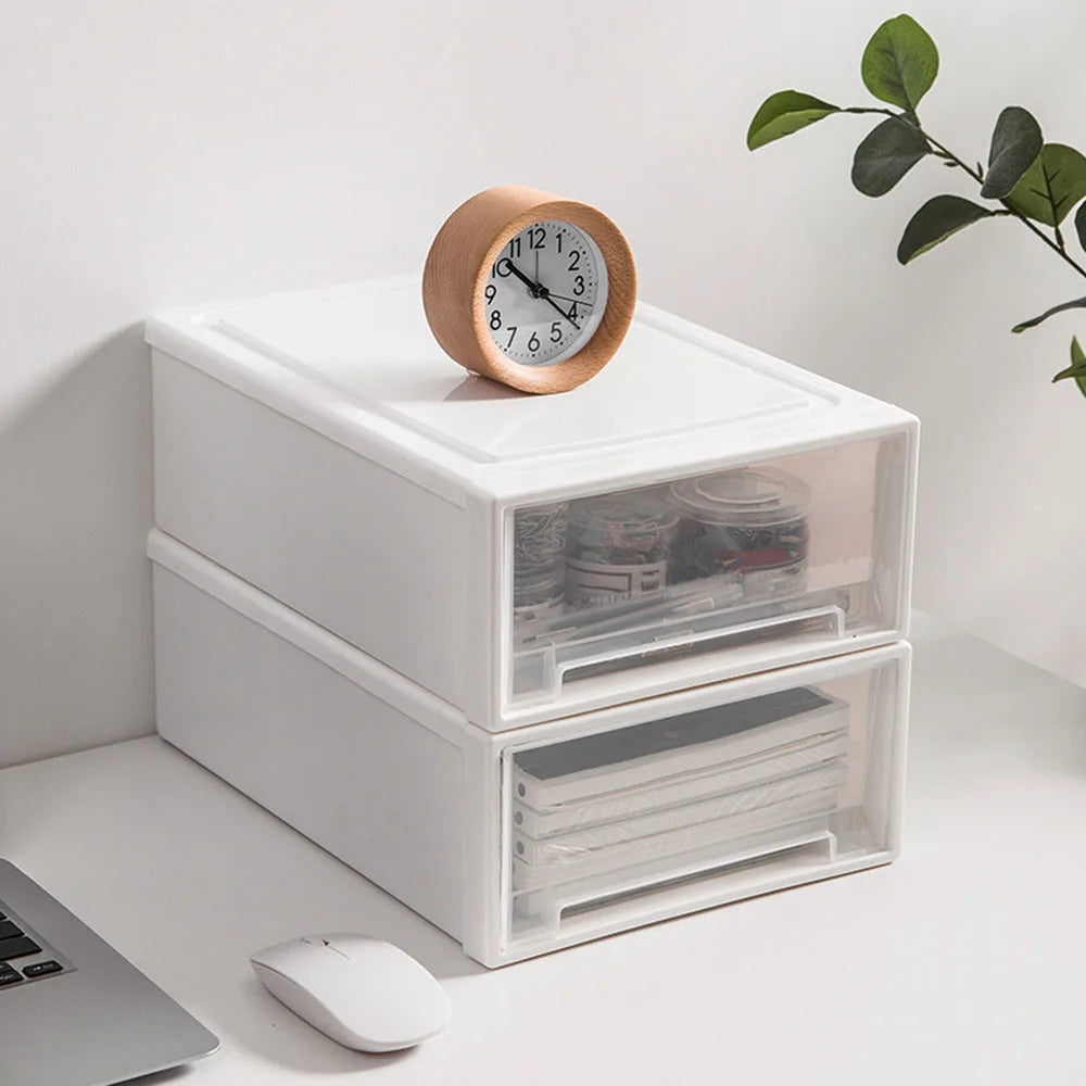 Desktop Pull-Out Jewelry Organizer With Stackable Single-Layer Drawers