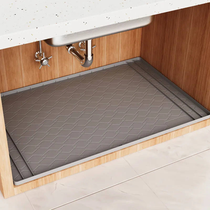 Silicone Under Sink Mat Kitchen Essentials Gadgets, Shelf Liner Cabinet Protector, Home Organizers Storage, Waterproof Bathroom