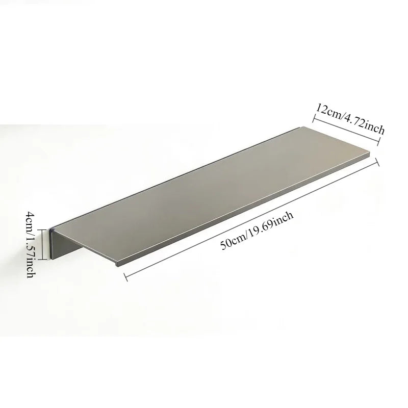 No Drilling Bedroom Decoration Wall Shelves Bathroom Study Living Room Metal Floating Shelves Single-Layer Storage Plants Books