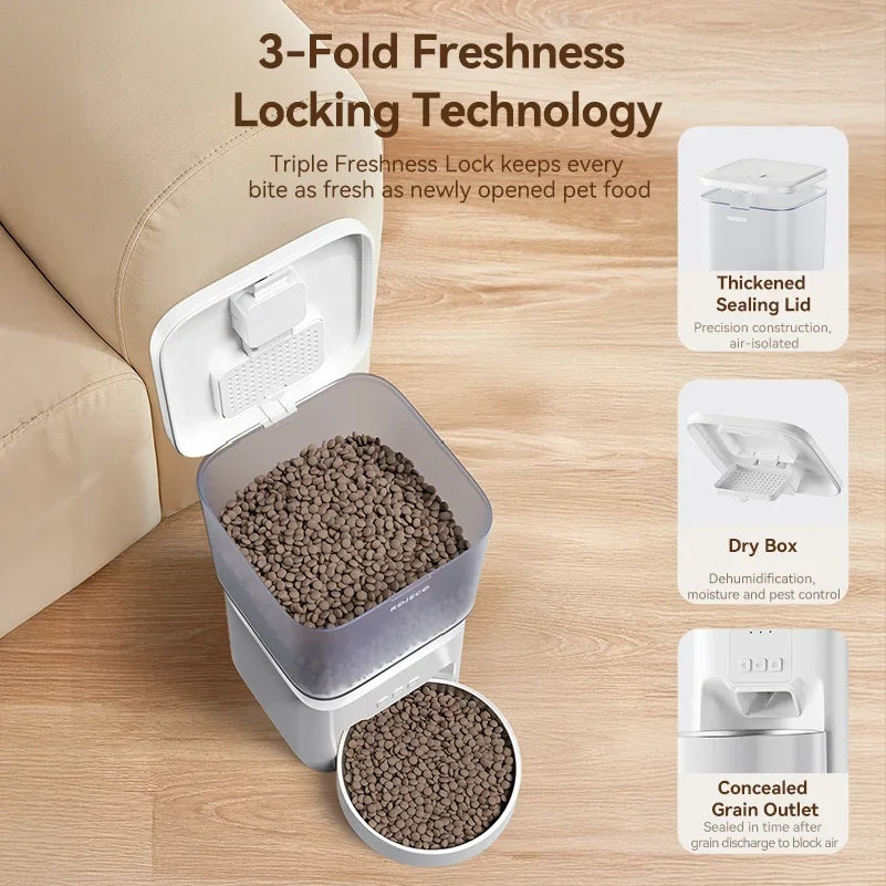 ROJECO 4.5L Automatic Dog Feeder WIFI Version Smart Cat Food Kibble Dispenser APP Remote Control Pet Feeder For Dog Cat Supplies