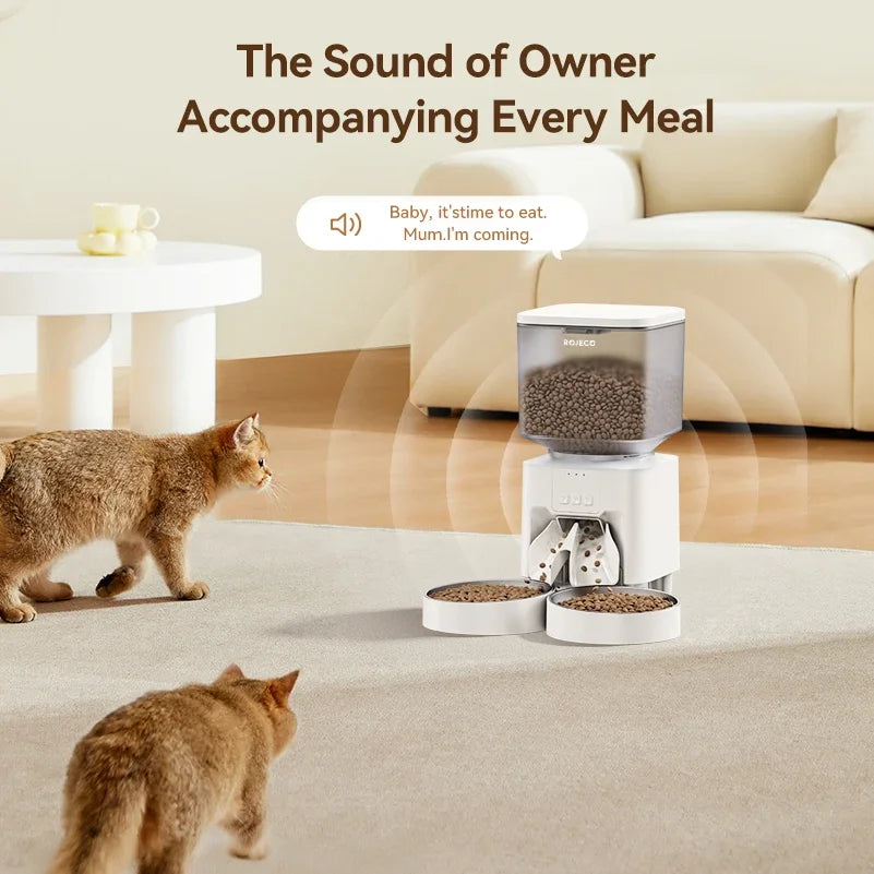 ROJECO 4.5L Automatic Dog Feeder WIFI Version Smart Cat Food Kibble Dispenser APP Remote Control Pet Feeder For Dog Cat Supplies