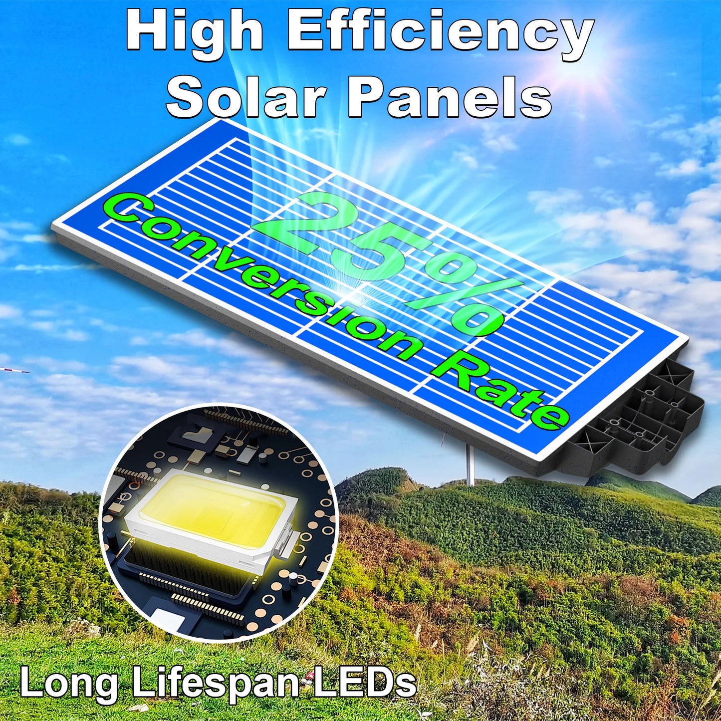 4-Pack Outdoor Solar Street Lights 6000W Automatic Sensor Lighting IP65 Waterproof Energy-Saving Eco-Friendly Suitable for Garde