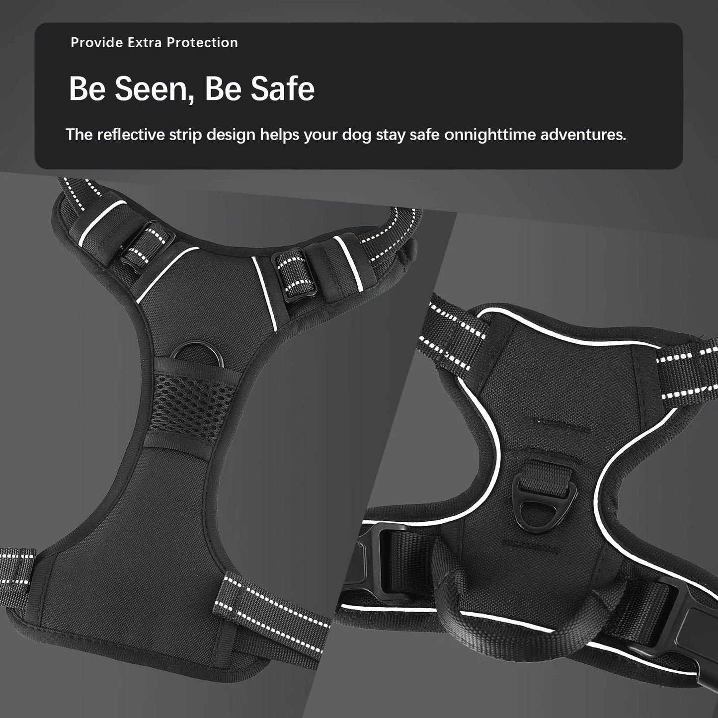 2-Piece Escape-Proof Dog Harness & Leash Set with Waste Bag Dispenser – Soft, Comfortable, and Breathable Vest for Medium to Large Dogs (Ideal for Walks)