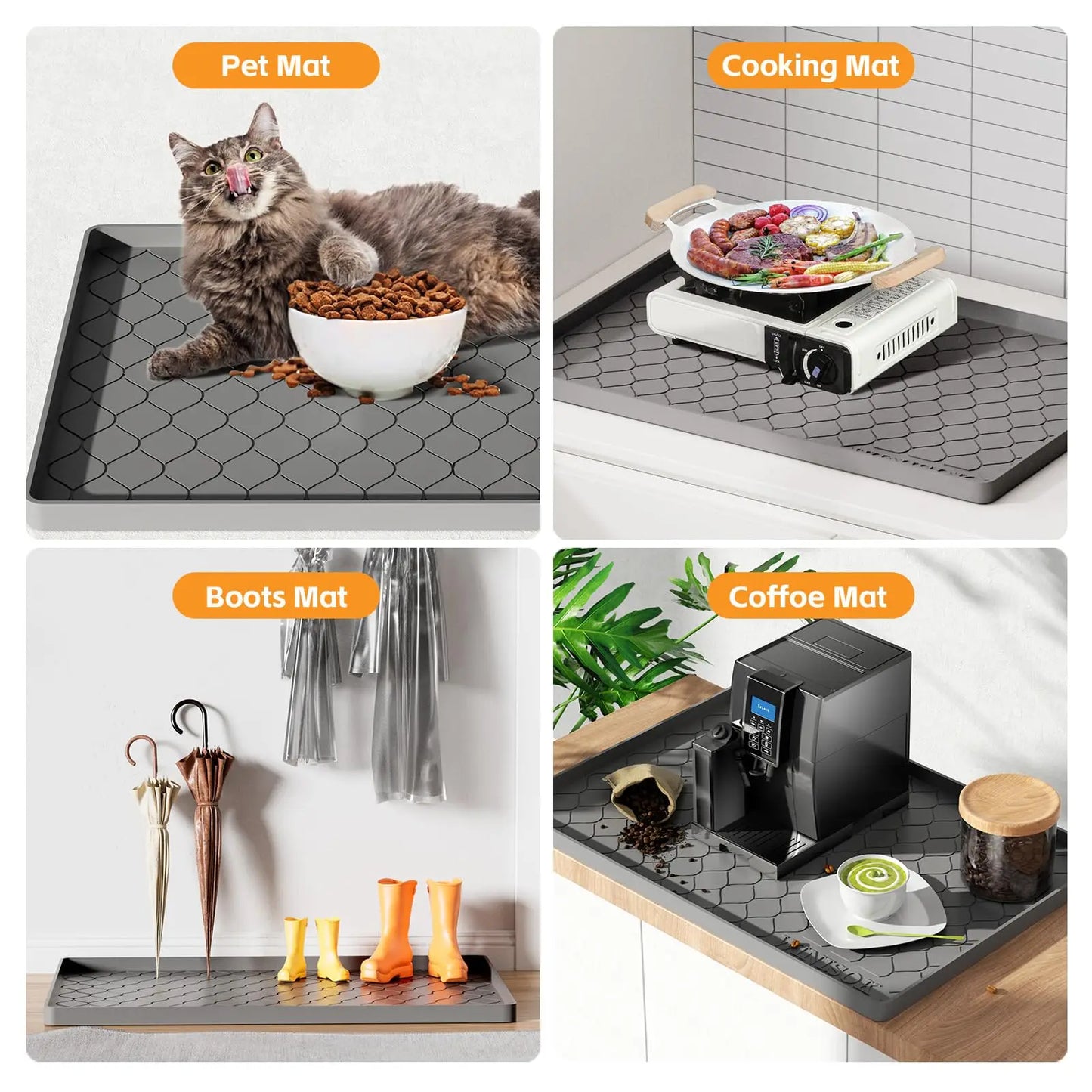 Silicone Under Sink Mat Kitchen Essentials Gadgets, Shelf Liner Cabinet Protector, Home Organizers Storage, Waterproof Bathroom