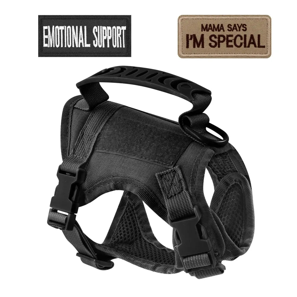 Pet Cat Clothes Cat Accessories Safe Tactical Harness Vests Traction Leash with Two Stickers for Cats Puppies and Small Dogs